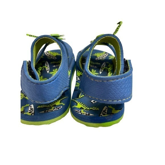 Blue & Green Toddler Boy Summer Shoes, Mesh Water Shoes, Foam Dinosaur Sandals 5 - Picture 8 of 14